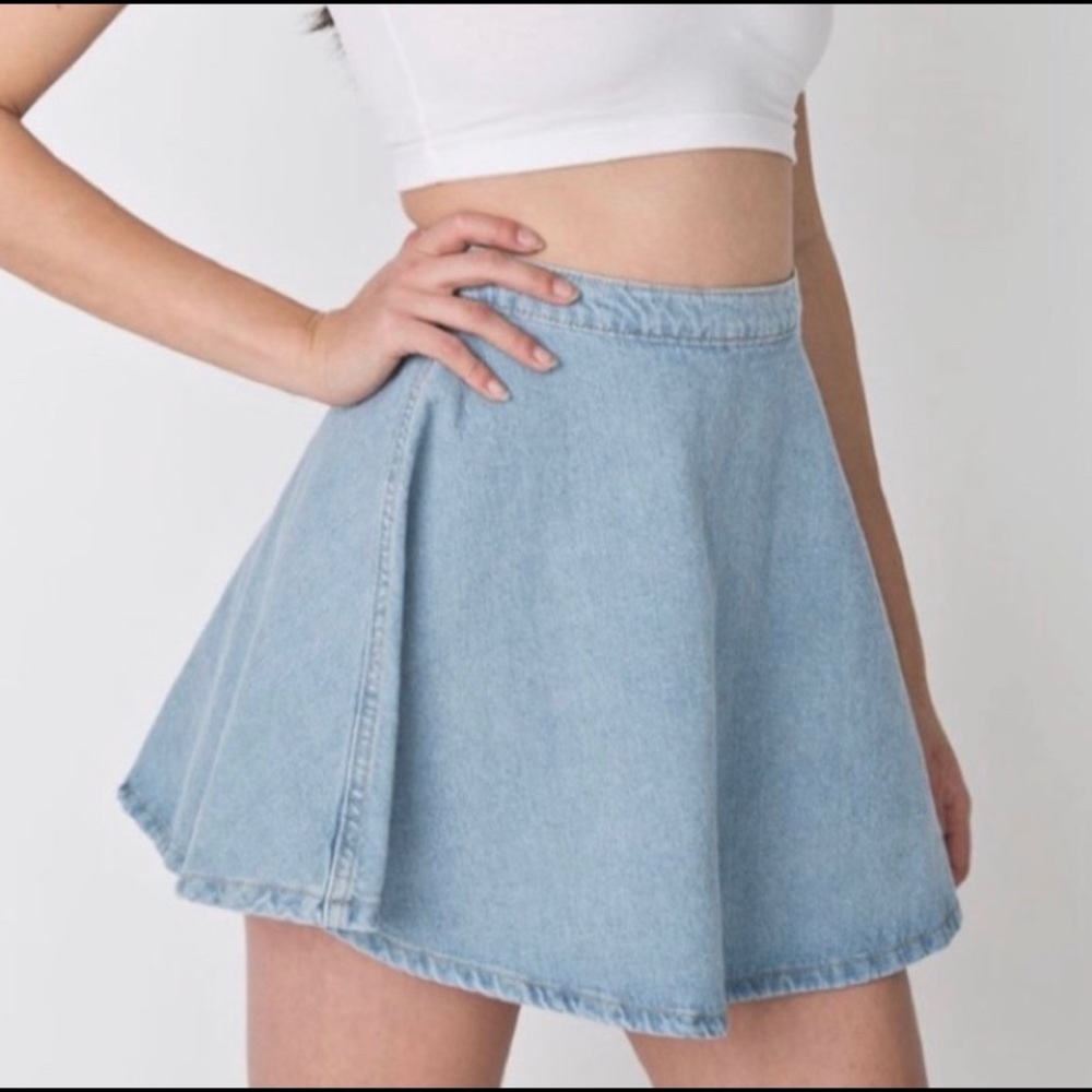 American Apparel Light Blue Denim Circle Skirt